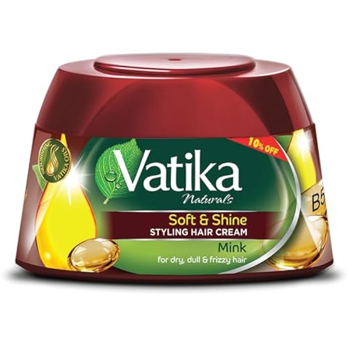 Vatika Naturals Mink Styling Hair Cream (65mL) | Nourishing Vatika Oils | Promotes Soft and Silky Hair | Moisturizes and Helps Dull, Dry and Frizzy Hair